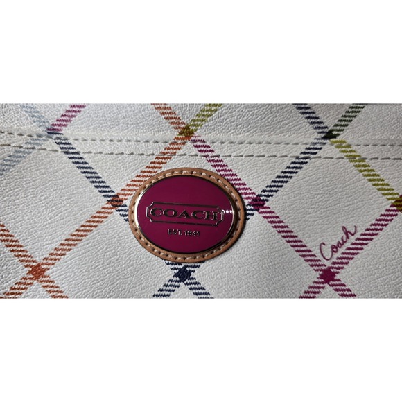 COACH Heritage Tattersall Signature Plaid Off-White Shoulder F23075 - Picture 11 of 15